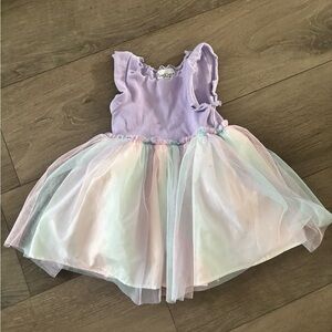 Pippa & Julie Lavender and Rainbow Tulle Dress